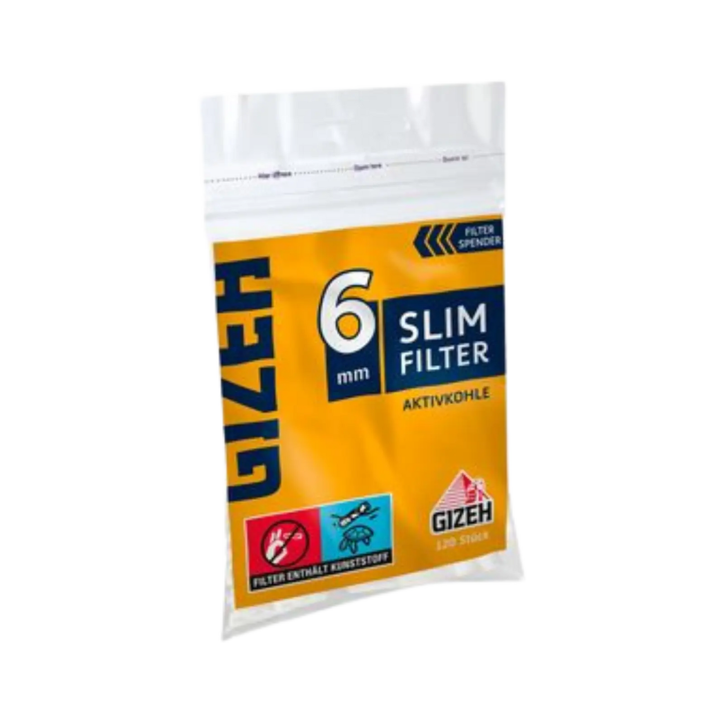 GIZEH Slim Aktivkohle Filter 6mm (20x120)