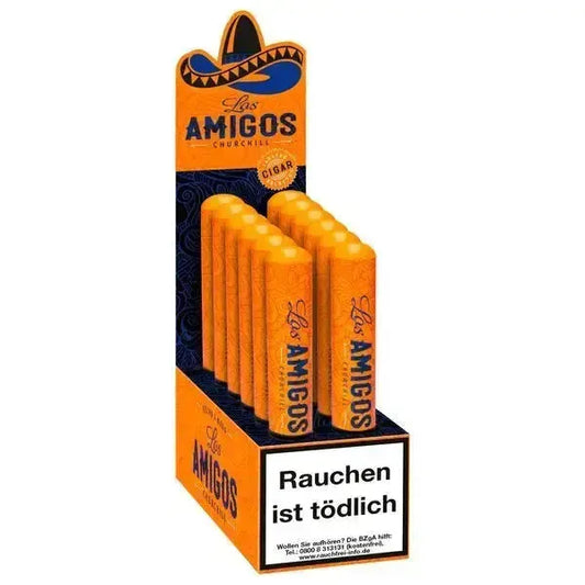 Villiger Los Amigos Zigarren Packung mit 12 handgerollten Churchill-Zigarren im Tubo